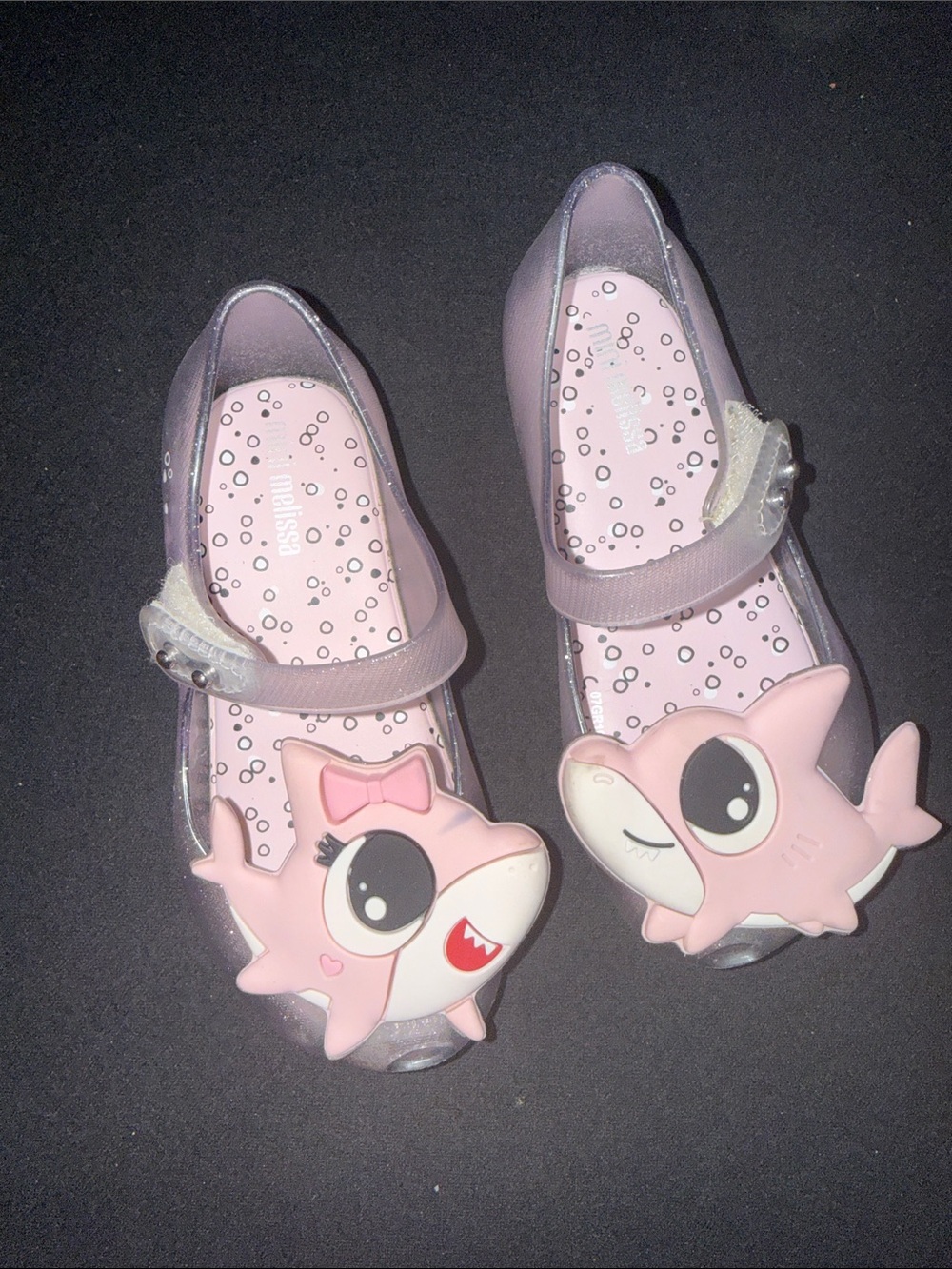 Mini Melissa Pink Shark Mary Jane Jelly Shoes